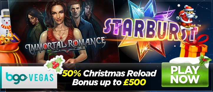 bgo Vegas’ 50% Christmas Reload Bonus up to £500
