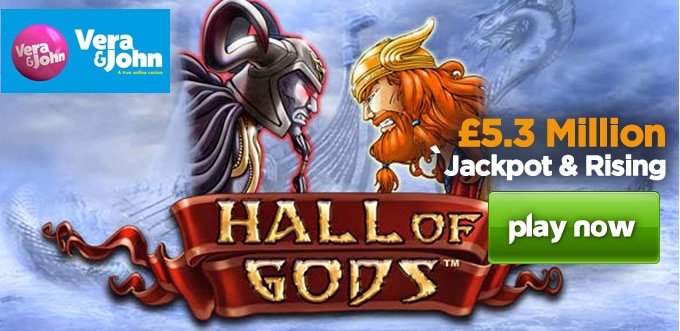 Hall of Gods Progressive Jackpot £5.3 Million and Rising