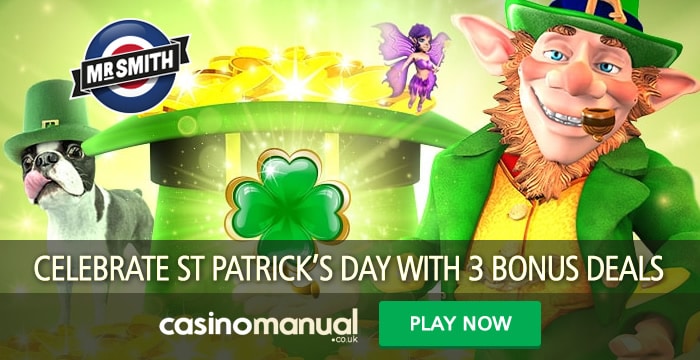 Get 3 bonuses over St. Patrick’s weekend at Mr Smith Casino