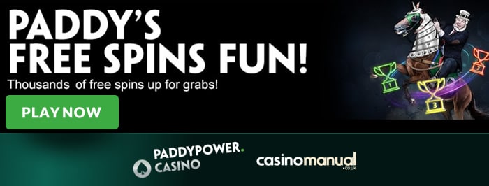 85 Free Spins up for grabs at Paddy Power Casino 