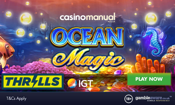 Go hunting for sunken treasure in IGT’s Ocean Magic at Thrills Casino
