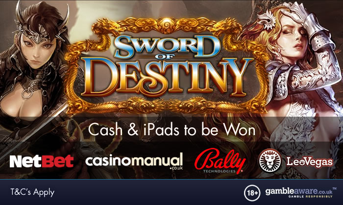 Win up to £1,000 in cash or an iPad Pro as NetBet Casino & LeoVegas Casino mark Sword of Destiny launch 